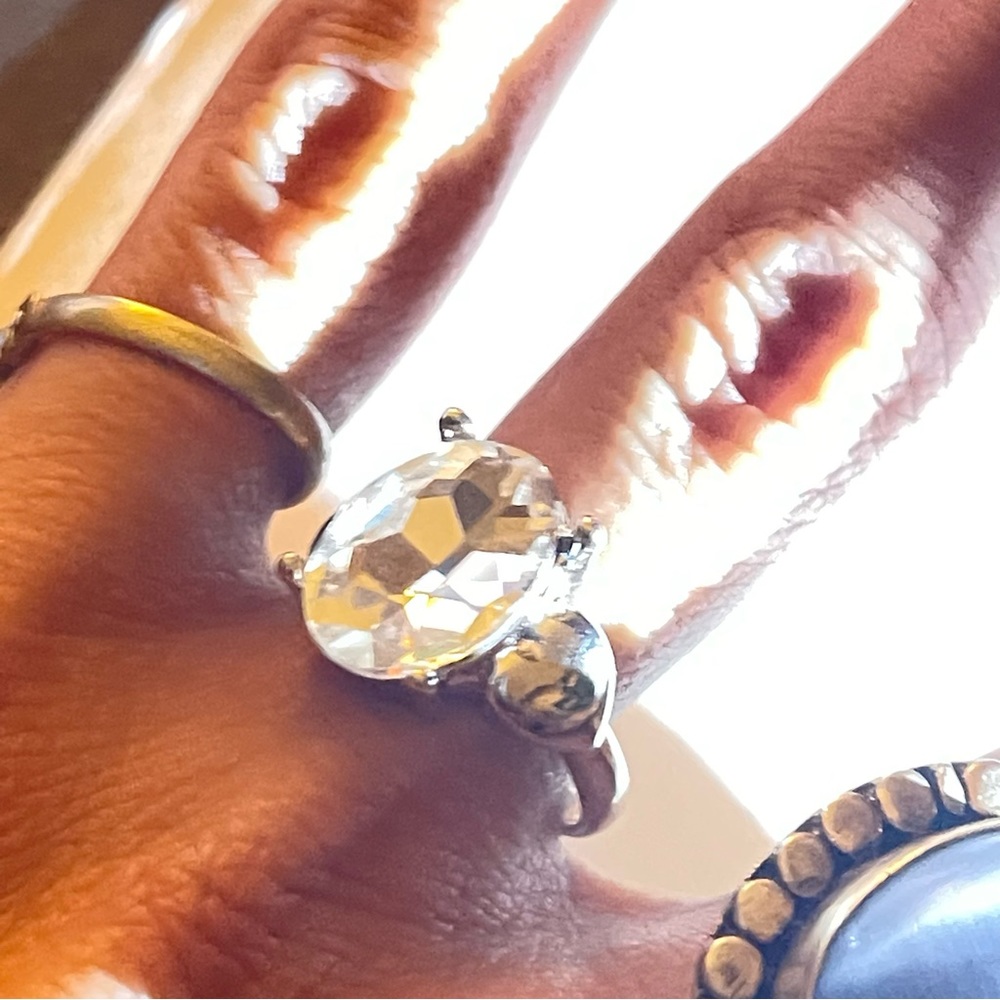 New Silver Maximalist 3.3ct White Sapphire Lux Statement Cocktail Ring - Picture 11 of 11